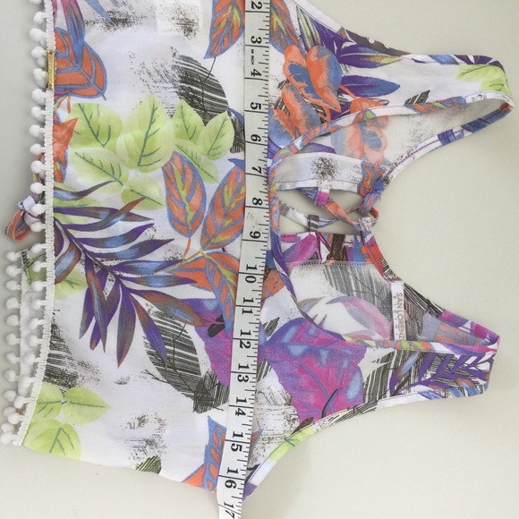 San Lorenzo Bikinis NWT Crop Top Lace Up Back Sz M - Picture 7 of 8